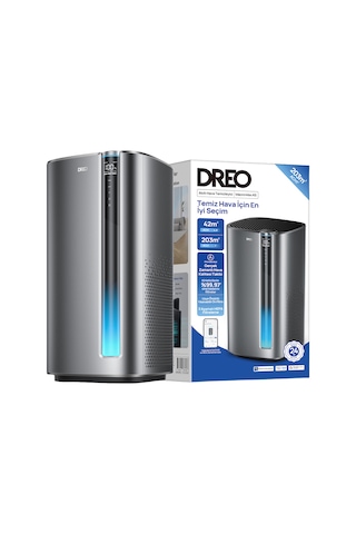 Air Purifier Macro Max S Akıllı Hava Temizleyici, Hepa Filtre, Pm2.5 Sensör, 18 Db, 203 M², Rgb Işık Gri