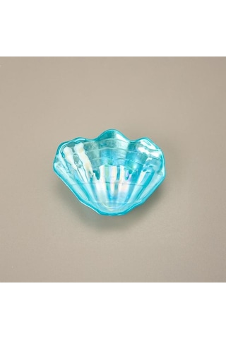 Evidea Deco Oyster Dekoratif Tabak - Mavi - 10 Cm