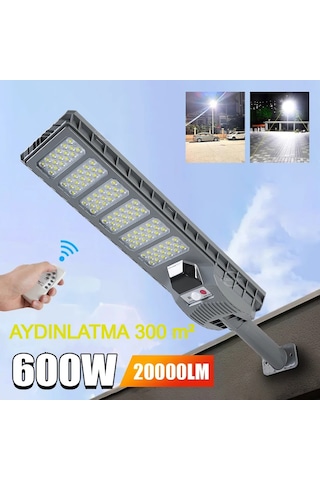 600w Güneş Enerjili Dış Mekan Lamba Ip65 Su Geçirmez Uzaktan Kumandalı Ultra Parlak Led Aydınlatma