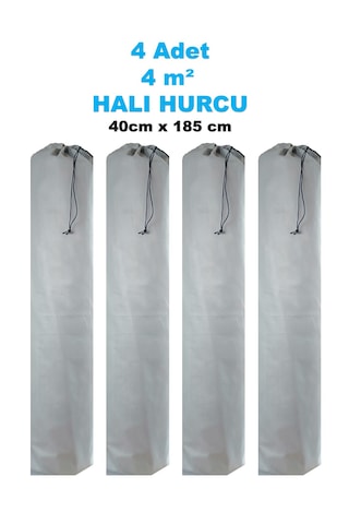 4 Adet 4m2 İçin Tela Kumaş Halı Hurcu 45x180 Ebat Bağcıklı Gri