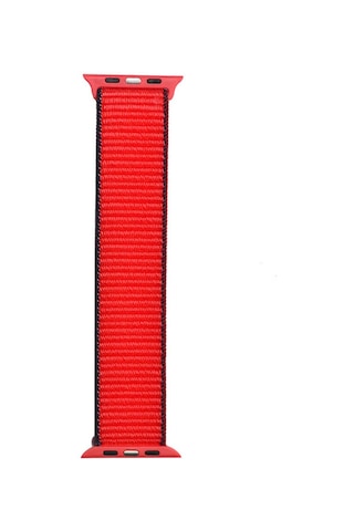 Ekılıf - Apple Uyumlu  Watch 44mm - Kordon Hasır Kordon - Krd-03 - 67-tricolor Red - T11064