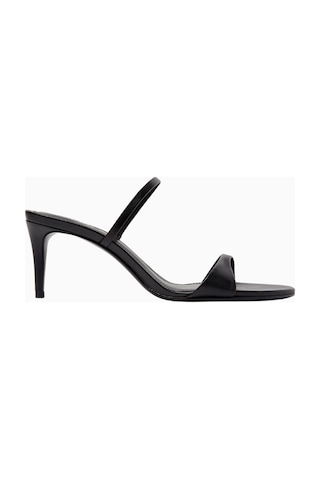 Schutz Strappy 75 Deri Zarif Ve Minimal Ince Bantlı, 75mm Topuklu Sandalet Siyah