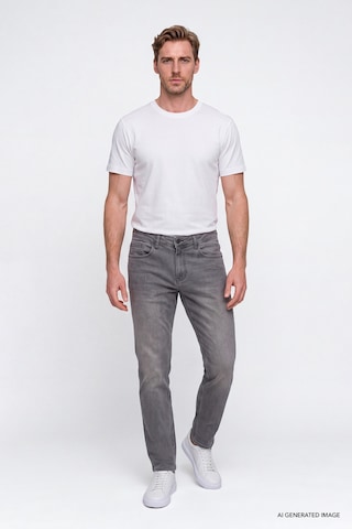 Ac&Co / Altınyıldız Classics Erkek Grı Pamuklu Comfort Fit Rahat Kesim 5 Cepli Esnek Rahat Jean Kot Denim Pantolon Gri