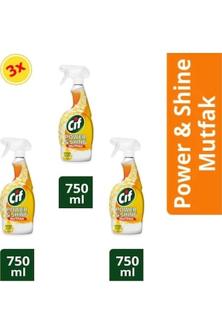 Power Shine Mutfak Ultra Yağ Çözücü Sprey 750 Ml 3 Adet