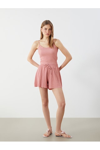 Lcw Vision Pembe U Yaka Dokulu Askılı Crop
