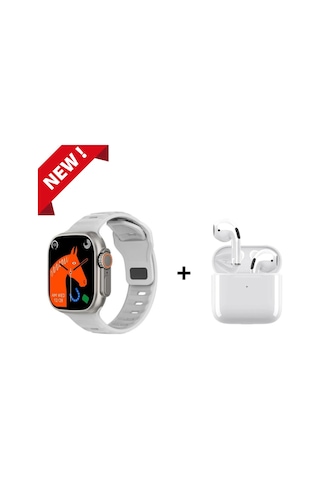 Vilya Watch 8 Ultra Smart Watch 49mm + Bluetooth Kulaklık Akıllı Saat Uyumlu
