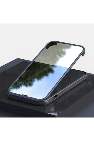 Noktaks - İphone 13 Mini Uyumlu - Kılıf Kendinden Ekran Koruyuculu 360 Ön Arka Ful Koruma Kapak - Siyah Siyah