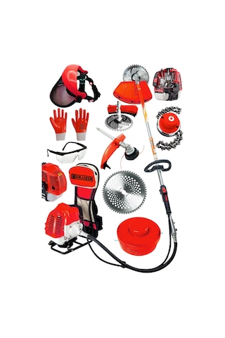Graizer Turbo K6002 6 HP Benzinli Motorlu Sırt Tırpan Kırmızı & Canavar Başlık