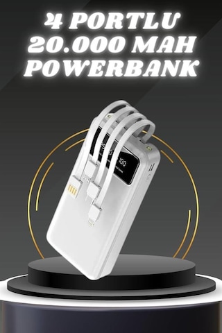 Powerbank Şarj Cihazı 4 Çıkışlı 20.000 Mah Powerbank Kompakt Yüksek Kapasiteli Hızlı Şarj Çokrenkli 98515973