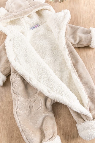 Baby Ayıcık Figürlü Welsoft Peluş Astronot Kız/Erkek Bebek Tulum Bej
