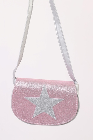 Kız Çocuk Sim Kapaklı Yıldız Detaylı Mıknatıs Kapamalı Omuz Çanta Pembe