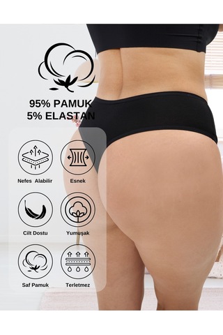 Alya Underwear Kadın Külot Yüksek Bel Tanga, Toparlayıcı - 2 Siyah, 1 Beyaz, 2 Ten S, M, L, Xl, 2xl - 5 Adet Renkli P02