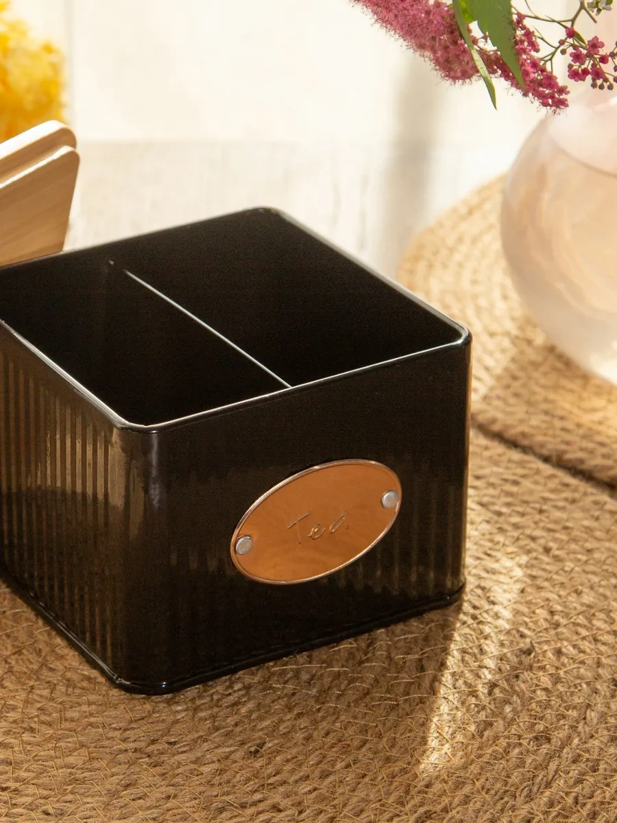 Agness Siyah Altın 800 Ml Metal Kapaklı Çay Kavanozu 167236299