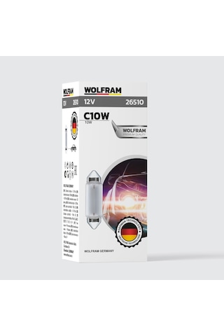 Wolfram Cw10 Ampul Sofit Ampul Uzun Boy 41 Mm 12v 10w