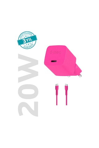 Smartcharger Gan 20w Pd Seyahat Hızlı Şarj Aleti + Usb-c - Usb-c 3a Kablo Neon 2scg20cn