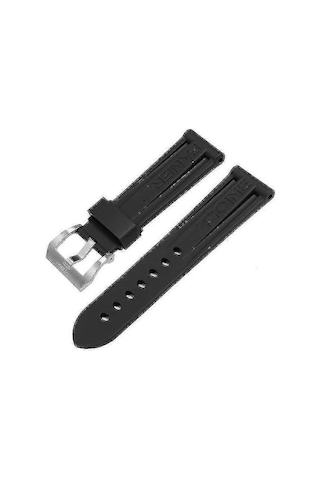 Siyah Saat Kayışı Silikon Kauçuk Saat Kayışı Panerai Kayış Aletleri Çelik Tokalı Yedek