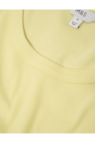 Marks & Spencer Pamuk Karışımlı Ribana Slim Fit Atlet T41001624h Sarı
