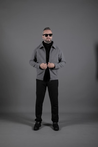 Ohepmoda Düz Erkek Kaşe Ceket Mont Koyu Gri