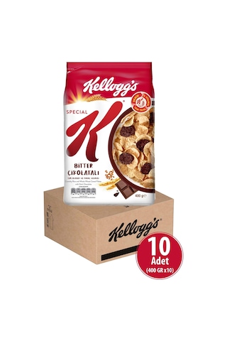 Kellogg's Special K Bitter Çikolatalı Kahvaltılık Tam Buğday ve Pirinç Gevreği 10 x 400 G