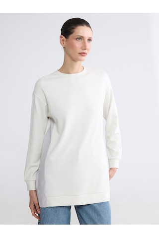 Lcw Everyday Bej Oversize Soft Touch Kadın Tunik