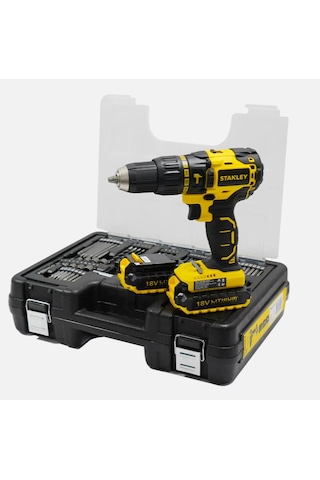 Stanley Li-Ion Çift Akülü Profesyonel Kömürsüz Darbeli Matkap SBH20D2K + 100 Parça Aksesuar Seti
