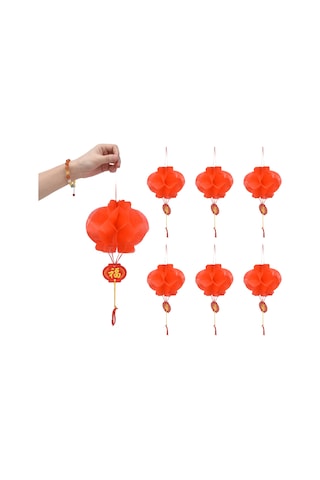 Kangvka 20 Adet Kırmızı Kağıt Feneri 15cm Çapında - Kolay Kurulum, Fesyen Dekorasyon, Yılbaşı Ve Bayramlar İçin
