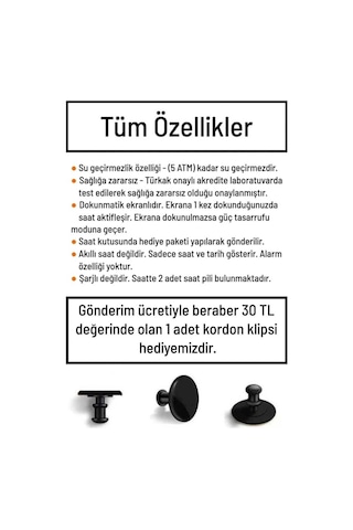 Clup Polo Dokunmatik Çocuk Saati Siyah - 82288947 Siyah