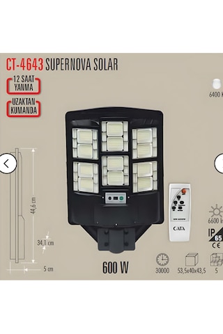 Cata Ct-4643 600w Süpernova Solar Sokak Armatürü Cata Cata Ct-4643 600w Süpernova Solar Sokak Armatürü Cata