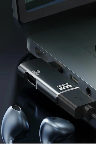Thentech 100w Pd Sarj Girisli L Tipi Type C To Usb 3.0 Otg Adaptor Cevirici Telefon Tablet Laptop Donusturucu