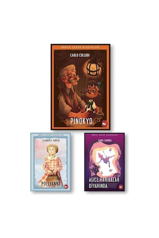 Dünya Çocuk Klasikleri 3 Kitap Set Pinokyo-alice Harikalar Diyarında-pollyanna