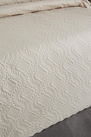 Ultrasonik Kapitoneli Elite Çift Kişilik Yatak Örtüsü Bej Bej