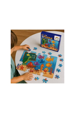 Deniz Okulu Mini Puzzle 40 Parça 3-7 Yaş Eğitici Çocuk Puzzle Yapboz