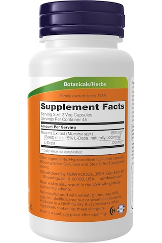 Now Supplements, Dopa Mucuna, Standardized Mucuna Extract With Na