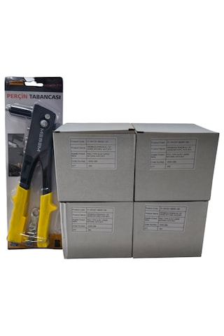 Örümcek Papatya Perçin 4,8x20mm 1000 Adet 4 Kutu 4x250 Meşem Perçin Tabancası Hediye