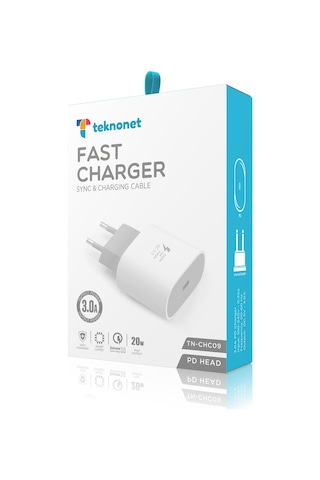 Teknonet Tn-hch09 20w Pd 3000 Mah Şarj Aleti Beyaz