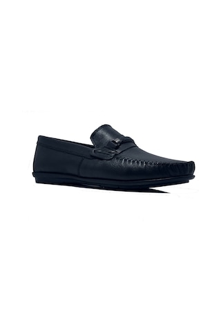 Golden Shoes Siyah Desenli Hakiki Deri Günlük Erkek Loafer Ayakkabı Siyah