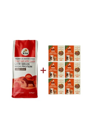 Kito Kuzu Etli Mini Irk Yetişkin Köpek Maması 2500 G + Kito Fresh Kuzu Etli Köpek Yemeği 6'lı