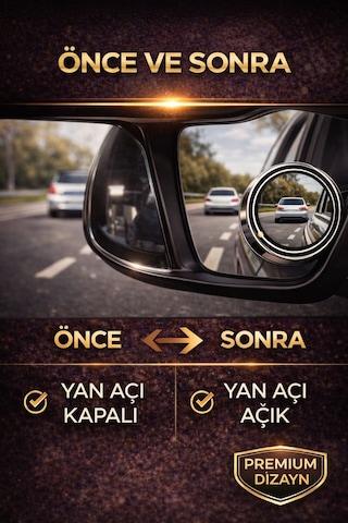Kör Nokta Aynası 2 Li Set Mini Oval Geniş Açılı Dikiz Aynası, Park & Geri Manevra Yardımcı, Araç İçi Uyumlu