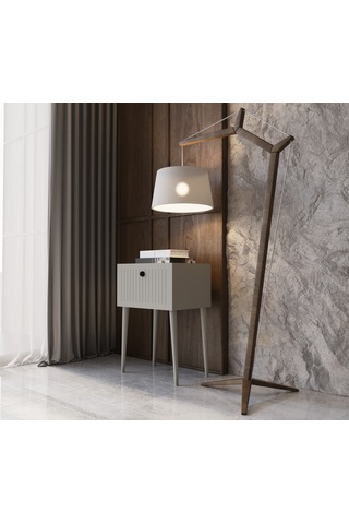 Enwood Canopus Mdf Kum Taşı Rengi Ahşap Ayaklı Tek Kapaklı Komodi