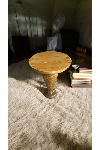 Simillo Wooden Ahşap Tekli Mantar Yan Sehpa Modern Koyu Ceviz Renkli Fiskos Kod:2106045610321200147 Koyu Ceviz