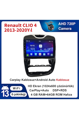 Renault Clıo 4 2013-2020yıl 4gb Ram 64gb Rom Multimedya Carplay N