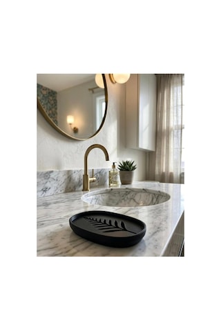 Buççin Online Mağaza Modern Banyo Oval Katı Kalıp Sabunluk-mat Siyah Plastik Siyah Çok Renkli