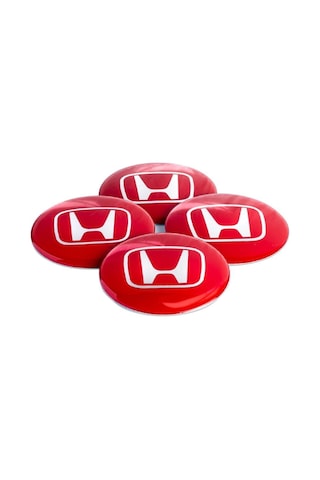 Honda Jant Göbeği Göbek Arması Sticker Kırmızı 4'Lü Set Carmaniak