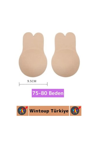 Wintoup Kendinden Yapışkanlı Tekrar Kullanılabilir İnce Tasarım Hayalet Sütyen Ten Renk Bej