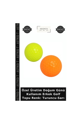 Özel Üretim Doğum Günü Kullanım Erkek Golf Topu Renk: Turuncu-sarı Çok Renkli