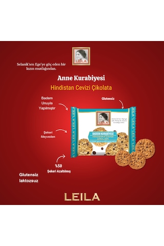 Leila Hindistancevizi & Çikolata Badem Unu Kurabiyesi 40 Gr X 3