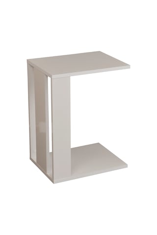 Single C Beyaz Yan Servis Sehpa / Tekerlekli Laptop Sehpası