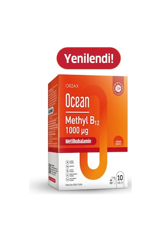 Orzax Ocean Methyl B12 1000 Mcg Sprey 10 Ml - Aktif B12 Vitamini İçeren Takviye Edici Gıda