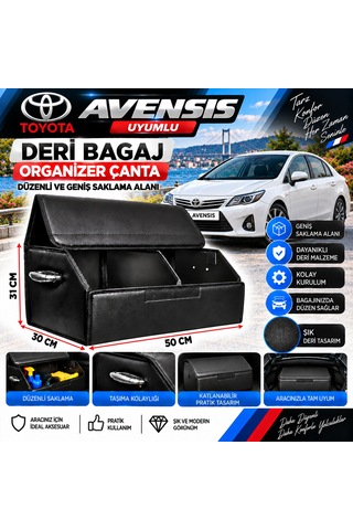 Toyota Avensis Uyumlu Oto Bagaj Organizeri Deri Bagaj Kutu Çanta 1