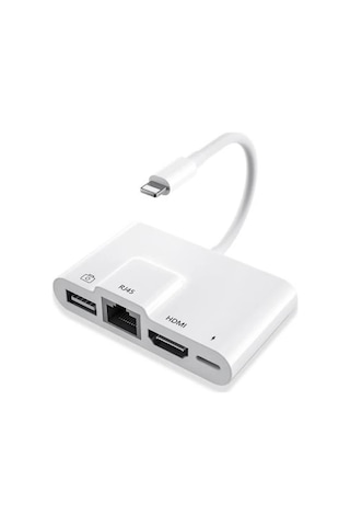 Ally İphone 3in1 Lightning Hdmı Rj45 Otg Digital Av Adaptör Hub- 5775